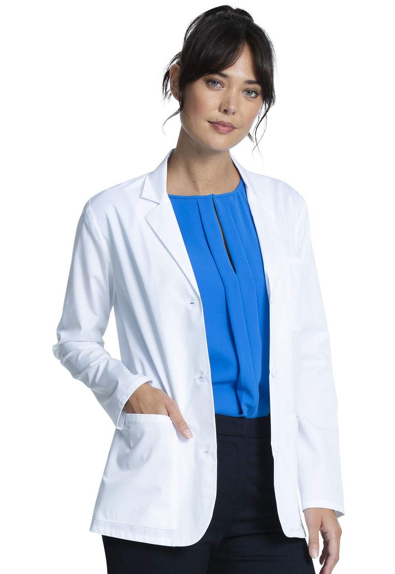 Cherokee Women's Lab Coat 28" Button Up Front Consultation Coat CK451, XL, White - Image 5